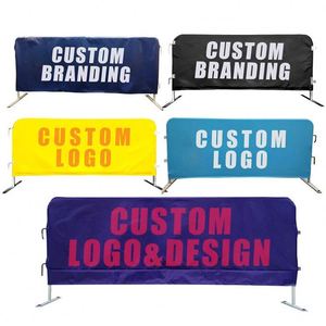 Customized Printing Crowd Control Banner Mesh Spandex Polyester Customized Barrier Cover - Product Image 1