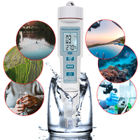 Portable 4in 1 TDS/EC/PH/salinité/température mètre numérique testeur de PH de qualité de l'eau pour piscines, eau potable, aquariums