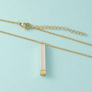 Vente chaude En Acier Inoxydable 3D Tige Pendentif Collier Matryoshka Poupée Cubique Colonne Télescopique Style <span class=keywords><strong>Personnalisable</strong></span> Gravure De Mode - Product Image 3