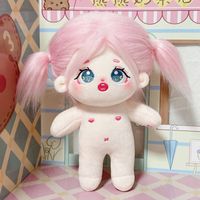 Poupées en coton de 20 cm, poupée mignonne avec des cheveux, articulations squelettiques, sans vêtements, jouets en peluche pour filles uniquement, poupées
