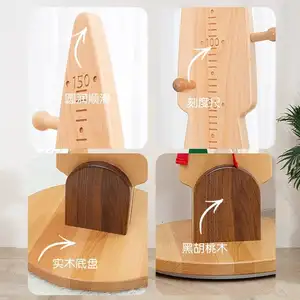 Rotatable Wooden Kids Clothes Rack Tree Design Wooden Clothes Hanger Rack For Kids