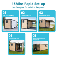 Villa miniature de luxe verte, maison préfabriquée triangulaire en kit, fabriquée en Chine, 3 chambres avec salle de bain