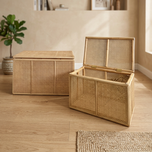 Vietnamese Handwoven Rattan Basket Eco-Friendly Wicker Storage Big <b>Box</b> for Home Decoration and Organization - Product Image 3