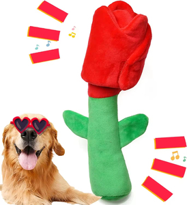 Juguete para Perro de San Valentín, Romántico, con Forma de Rosa Roja, Duradero, con Sonido, Personalizable al por Mayor - Product Image 2