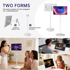 Rechargeable Android LED Touch Screen Full HD 40-75Hz Smart Interactive <strong>Portable</strong> <strong>TV</strong> White Cabinet Wheels Led &amp; Lcd <strong>Tvs</strong> - Product Image 4
