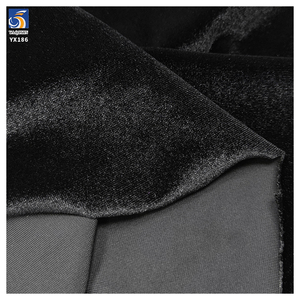 Vải nhung dệt kim mềm 240gsm bán buôn, chất liệu polyester <span class=keywords><strong>spandex</strong></span> co giãn, vải nhung Hàn Quốc dùng may quần áo - Product Image 2