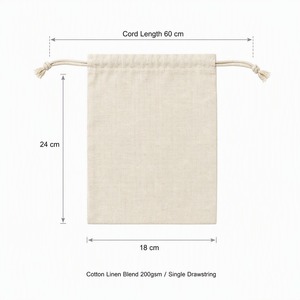 Pochette en toile écologique en coton et lin avec cordon de serrage, pour la vie quotidienne, emballage cadeau, sac de rangement léger, couleur personnalisée - Product Image 5