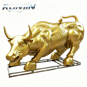 <strong>Large</strong> Life Size Outdoor Wall <strong>Street</strong> Charging Bull Statue Bronze Animal Sculpture Stock Market Office Decor Modern Casting 340cm - Product Image 3