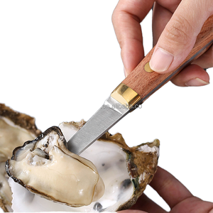 Manjia มีดสแตนเลสคุณภาพสูงที่เปิดด้ามไม้สำหรับอาหารทะเลเช่น<span class=keywords><strong>กุ้ง</strong></span>ล็อบสเตอร์หอยนางรม - Product Image 1