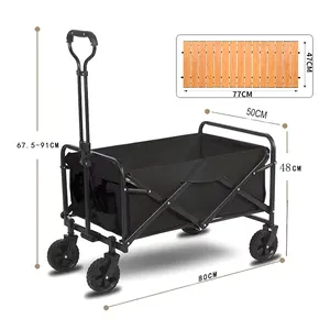 Mini cắm trại Xe đẩy có thể thu vào xử lý có thể gập lại cắm trại Wagon giỏ hàng