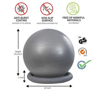 Balle d'équilibre avec bandes de résistance Entraîneur d'équilibre pour Yoga Fitness Stabilité Entraînement Force Exercice <span class=keywords><strong>Physica</strong></span> - Product Image 4