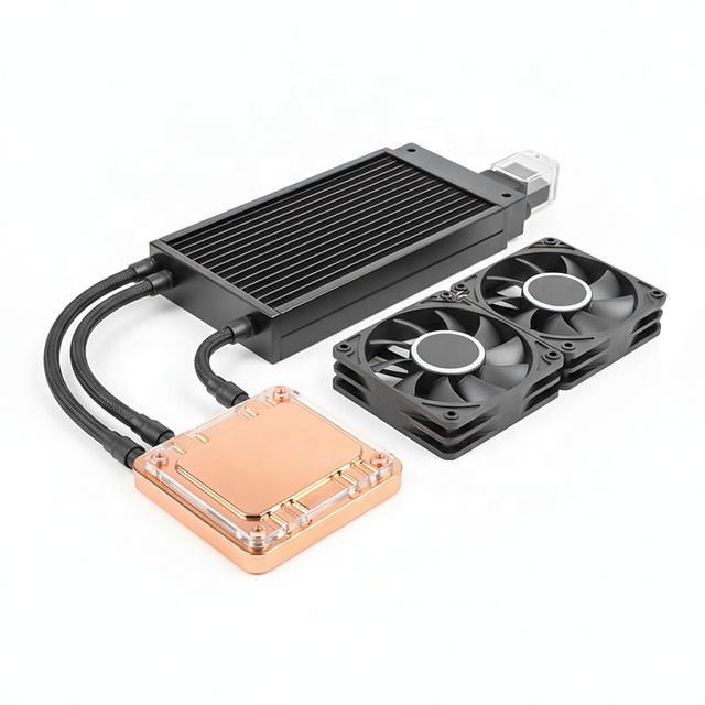 Water Cooling Kit for Liquid Cooler with Copper Water Block Aluminum Fin Radiator with Dual Cooling Fans Industrial Equipment