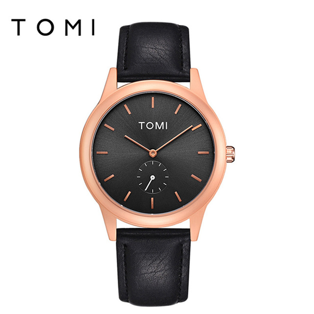 TOMI T088 Temi Two Pin Semi Fashionable Minimalist Watch for Men and Women, Creative Harajuku Style Quartz Watch