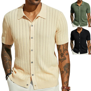 Camisetas Polo de <span class=keywords><strong>Manga</strong></span> <span class=keywords><strong>Corta</strong></span> para <span class=keywords><strong>Hombre</strong></span>, Tallas S-3XL, Verano, Lisas o a Rayas, Cuello Camisero, Estilo Casual, Tejidas - Product Image 1