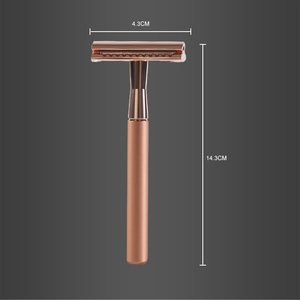 Thiết kế độc đáo nóng bán Rose Gold Double Edge Blades ánh sáng sang trọng thẳng an toàn dao cạo - Product Image 3