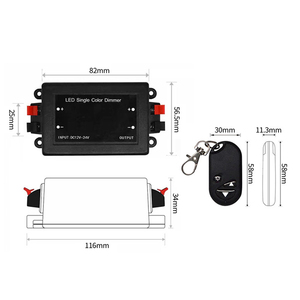 Atenuador LED 8A DC 12-24V, Control Remoto Inalámbrico RF de 3 Teclas, Controlador PWM de 1 Canal para Tiras de Luces LED - Product Image 2