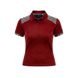 เสื้อเชิ้ตผู้หญิง Ostriya Intl ทรงปกติ แขนสั้น ผ้าถักโพลีเอสเตอร์ 100% แห้งเร็ว ระบายอากาศได้ดี ป้องกันการเป็นขุย ลาย Argyle - Product Image 1