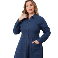 Robe longue en jean de coton grande taille pour femme, style streetwear, disponible pour la production OEM et ODM