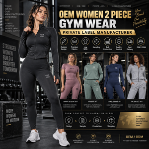 Fabricant OEM de vêtements pour femmes, ensemble 2 pièces, tenue de sport, marque privée, coupe athlétique, survêtement de fitness, fournisseur d'articles de sport, usine - Product Image 1