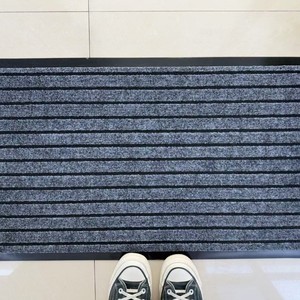 Tapete de Entrada a Rayas de Tejido Plano, Base de Polipropileno y PVC Antideslizante, Rectangular, Moderno, para Uso Doméstico, Delgado (0.2-0.4 pulgadas), Limpieza Localizada - Product Image 2