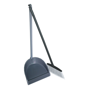 Commercial restaurant office hospital foldable wind proof rubber long handle no dust plastic broom and dustpan set