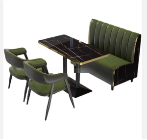 Cafetería comida rápida comercial cuadrado café cuero restaurante <span class=keywords><strong>Banco</strong></span> sofá muebles cabina <span class=keywords><strong>mesa</strong></span> y silla conjunto - Product Image 2