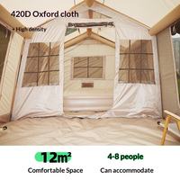 Tente de camping extérieure spacieuse de 12 m² à trois portes, double couche, hautement imperméable, ouverture rapide automatique, quatre saisons, pour 3-4 personnes