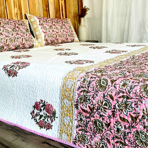 Wholesale Eco-Friendly Knitted Hand Block Printed Cotton <b>Quilted</b> <b>Bedspreads</b> & Bedcover - Product Image 1