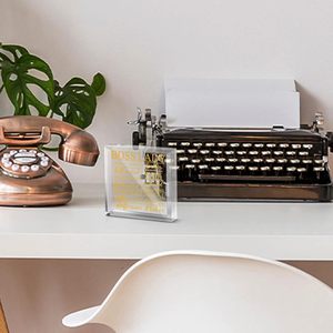 Adorno de Escritorio Acrílico de 4x4x0.6 Pulgadas, Estilo Clásico Dorado, Frases Inspiradoras, Regalo de Agradecimiento para Mujeres, Oficina, Hogar - Product Image 5