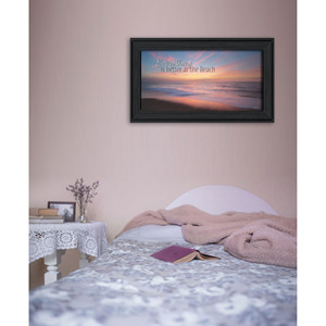 HMS incorniciato parete arte cornice nera con scena spiaggia stampa parete pezzo decorativo - Product Image 4