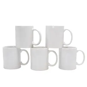 Tazas de mano de porcelana blanca para sublimación, producto en oferta de fábrica de China, 11oz