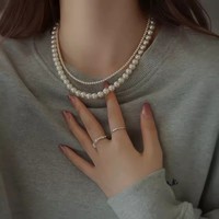 Collier de perles d'imitation vintage tendance pour femme, vente en gros du fabricant, pas cher, 4mm 6mm 8mm 10mm 12mm