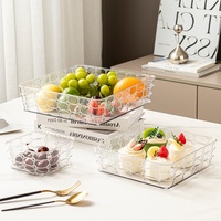 Meerdere maten transparante plastic opbergbord voor eettafel, woonkamer, voor het bewaren van fruit, desserts en snacks