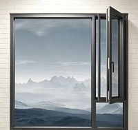 Ventanas Abatibles Modernas de Aleación de Aluminio con Rotura de Puente Térmico, Panel de Vidrio Americano Impermeable para Uso en Villas y Hoteles