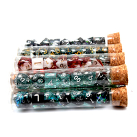 HS GoodsSHOP - Vente Flash - Jeu de dés polyédriques en acrylique personnalisés de haute qualité pour D&D et RPG - Tubes à dés en plastique transparent - Dés de jeu D&D