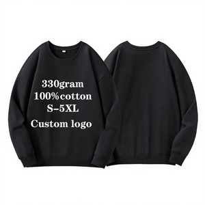 Sweat-shirts et sweats à capuche pour hommes en coton 100% personnalisés, manches régulières, haute qualité, sweat-shirt à col rond lourd pour la salle de sport - Product Image 3