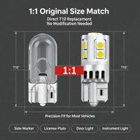 Ampoule LED Canbus T10 3030 3014 SMD pour voiture 12V sans erreur W5W, pour feux de position latéraux, plaque d'immatriculation, porte, tableau de bord, 6000K, remplacement OEM