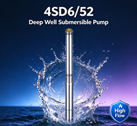 Pompa Celup Sumur Dalam MINGYUAN 4SD6/52 10HP 4 Inci, Pompa Air Borehole Baja Tahan Karat, Head Maksimum 349m untuk Irigasi Pertanian