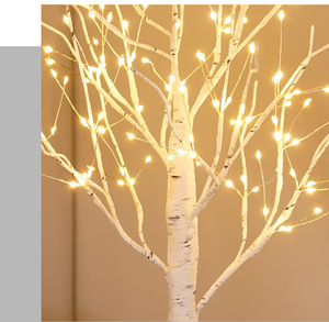 Lampe de table en plastique <span class=keywords><strong>LED</strong></span> éclairée en forme de <span class=keywords><strong>bouleau</strong></span> blanc de 55 cm, 144 <span class=keywords><strong>LED</strong></span> blanc chaud, branches artificielles, décoration intérieure de Noël - Product Image 5