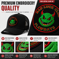 Casquettes Trucker Noires Délavées Personnalisées en Gros avec Broderie 3D en Relief – Casquettes Ajustables pour Commandes en Gros