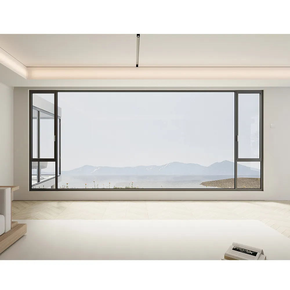 Porta e janelas de varanda padrão australiano para quarto de alta qualidade, design simples, faixa de janela do chão ao teto, janela passiva