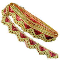 Dentelle brodée à paillettes triangulaires, dentelle à motifs, rideaux, textiles de maison, accessoires de style ethnique, dentelle
