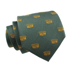 Qualité Chine Fournisseur En Gros Hommes Personnalisé <span class=keywords><strong>Cravate</strong></span> De Luxe Vert Couronne D'or 100% Soie Jacquard Tissé Hommes Chic Cou Cravates Nouveau - Product Image 1