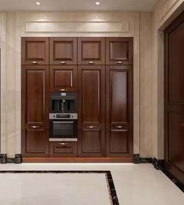 Meubles de cuisine modernes personnalisés à succès, style luxueux, armoires de cuisine en bois massif avec îlot - Product Image 2