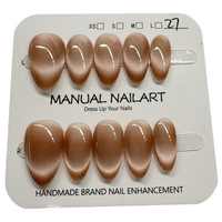 Ongles courts faits main de haute qualité style œil de chat, personnalisables (forme carrée, amande, stiletto), options de vente en gros directe usine