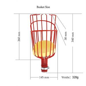 Outil télescopique en métal de qualité DIY pour la cueillette de fruits, OEM, idéal pour cueillir les oranges, les mangues, les avocats, les citrons, les poires - Product Image 2