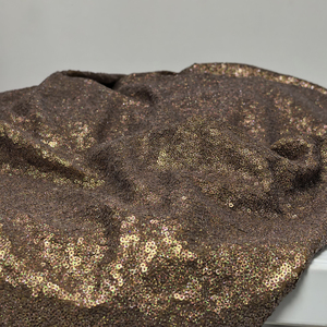 Tela de Punto Elástica Nanyee Textile Micro de 3 mm con Lentejuelas Brillantes Color Café Oscuro Bordadas en Toda la Superficie - Product Image 6