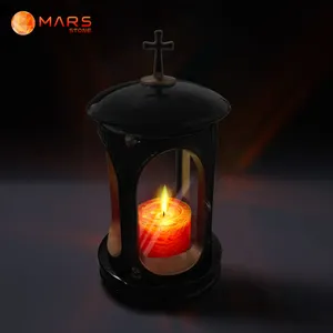 Hot Selling Natural Granite Indian Black Granite Stone Customized Tomb Lamp Newly Textured Tomb Design for Tombstone Accessories