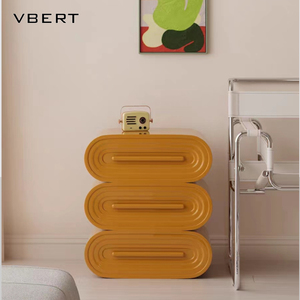 Wbert โต๊ะข้างเตียงไม้สไตล์นอร์ดิกที่กำหนดเองหรูหราพร้อมลิ้นชักสามอันสำหรับตกแต่งบ้านและที่เก็บของในห้องนอน - Product Image 6