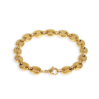 Vente en gros de colliers en or 18 ct avec grains de café pour hommes, bijoux, collier hip hop en acier inoxydable, chaîne de nez de cochon pour hommes